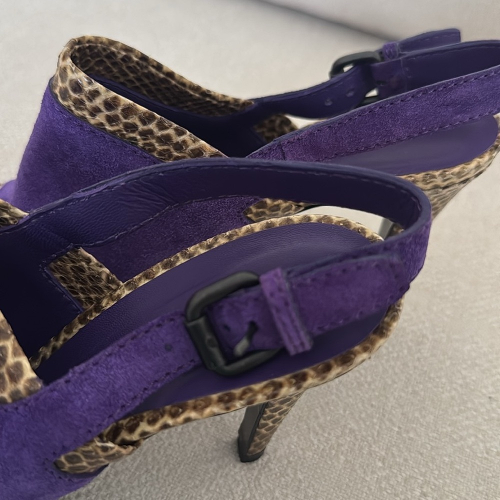 Bottega Veneta Purple and Brown Heels with Suede Finish - Picture 10 of 12